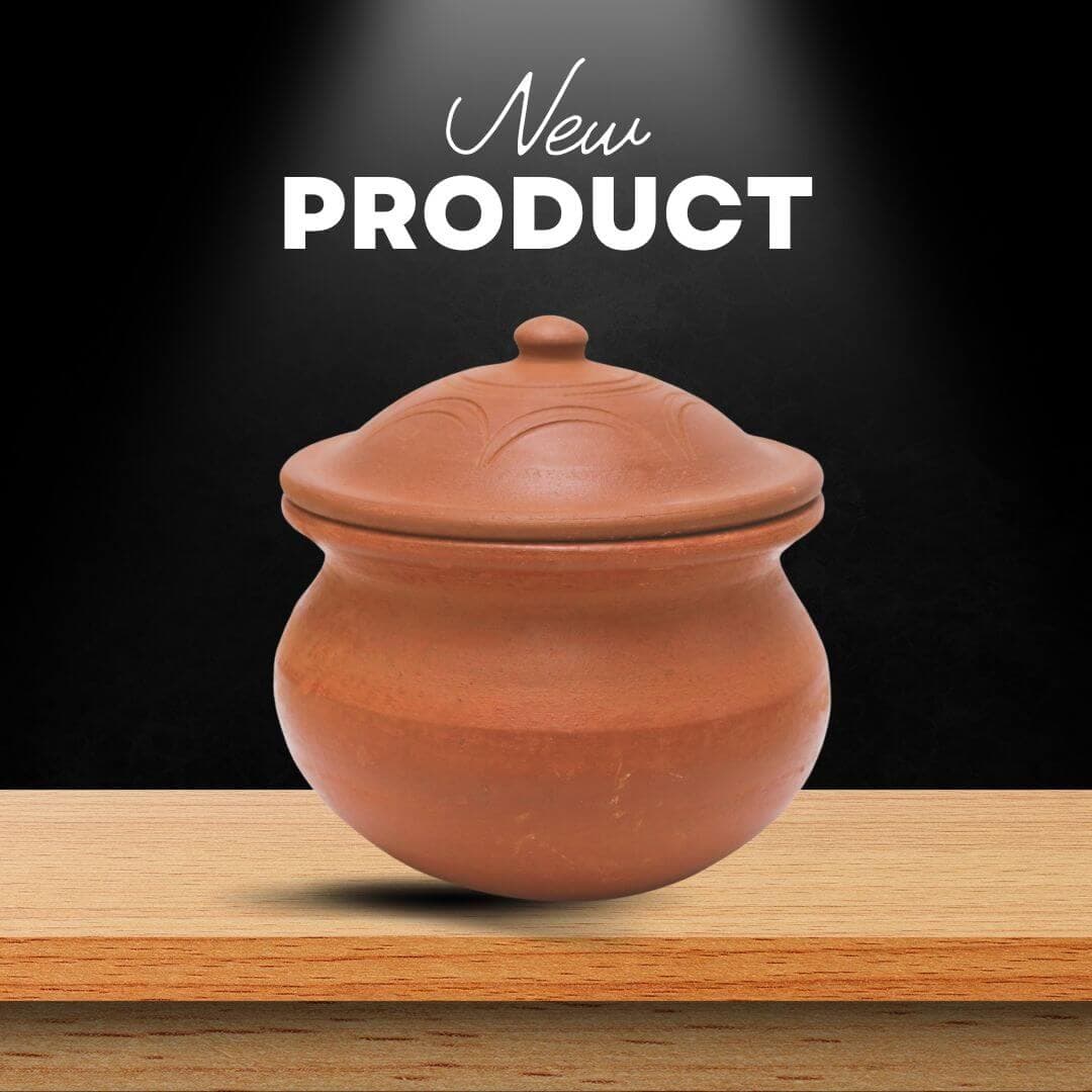 Clay Curry Pot for cooking - Colour Brown - 2