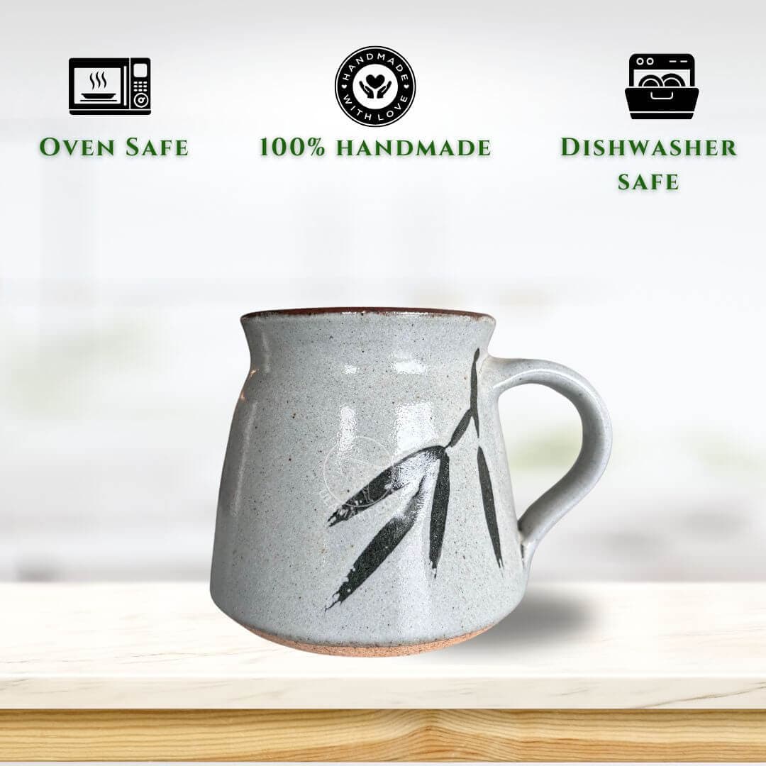 Ceramic Earthen Leaf Tea Mug | 200ml - இயற்கையின் மடியில் ஒரு தேநீர் தருணம்! - 2