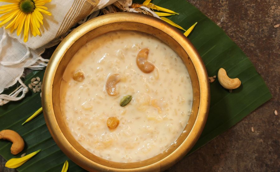Bamboo rice payasam
