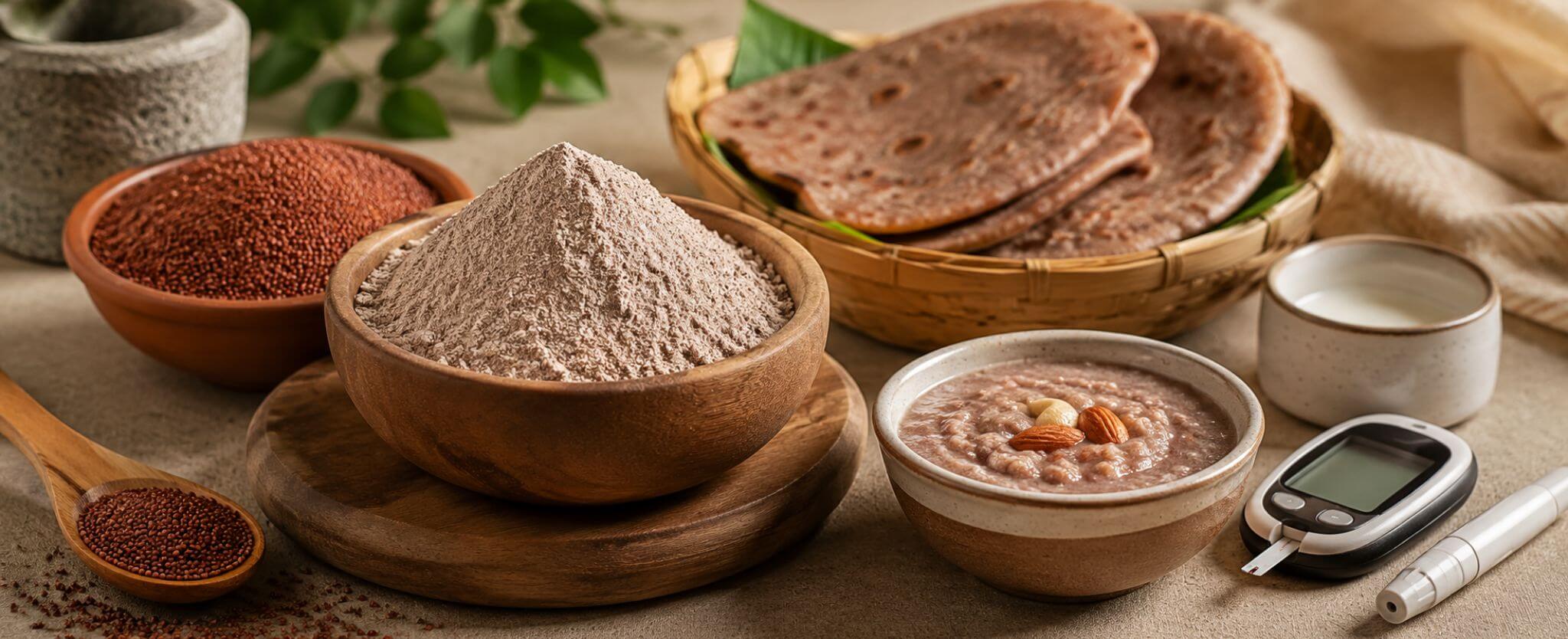 Ragi roti meal for blood sugar management