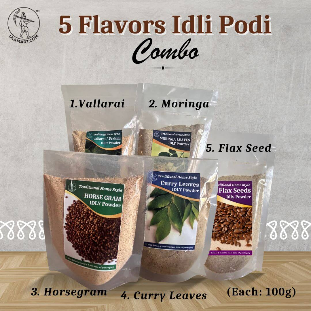 Homemade Idli Podi 5 Flavors (100g Each) | Super SAVER COMBO