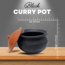 Curry Pot for cooking - Colour Black