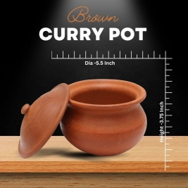 Clay Curry Pot for cooking - Colour Brown