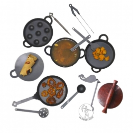 Iron Miniature Cooking Set - 14 pcs - Bigger size
