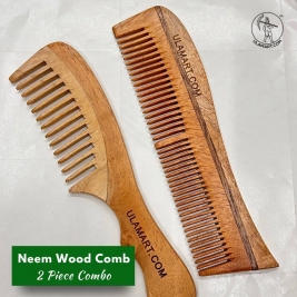 Natural Neem Wood Comb | Super Saver 2 Pieces Combo