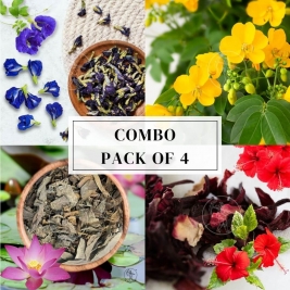 Natural Dried Flower Petals Combo | Pack of 4 | Healthy Herbal Drink