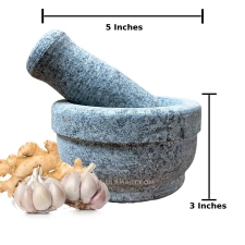 தென்னிந்திய பாரம்பரிய கல் உரல் மற்றும் குழவிக் கல் - 5 Inches