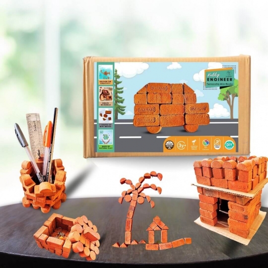 Terracotta Clay Miniature Bricks for Kids