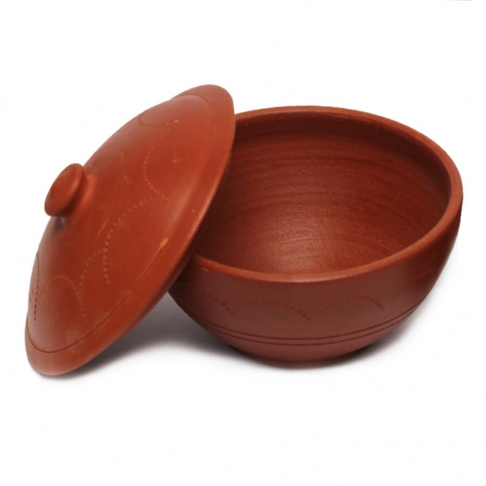 Clay Curd Setter Pot with Lid | For Thick Curd | 300ml Capacity