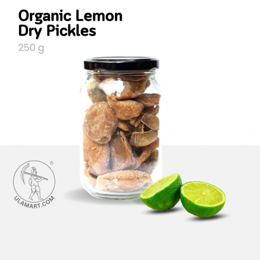 Organic Dry Lemon Pickle - Packed in clean bottle