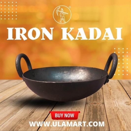 Iron Kadai Traditional Kadai Wok Traditional Indian Handmade Cast Iron Kadai  Cooking Wok Cast Iron Wok Choose Size 