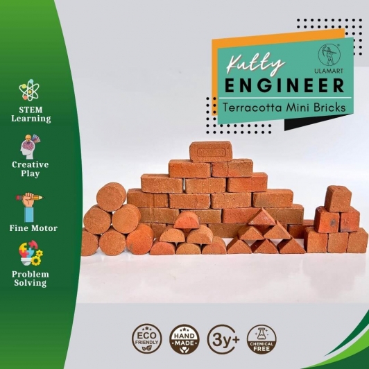 Terracotta Clay Miniature Bricks for Kids