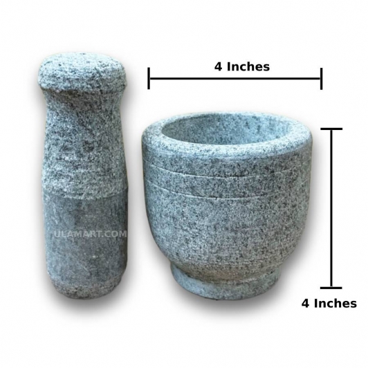 Stone Mortar and Pestle Stone/Grinding Masher - 4 inches
