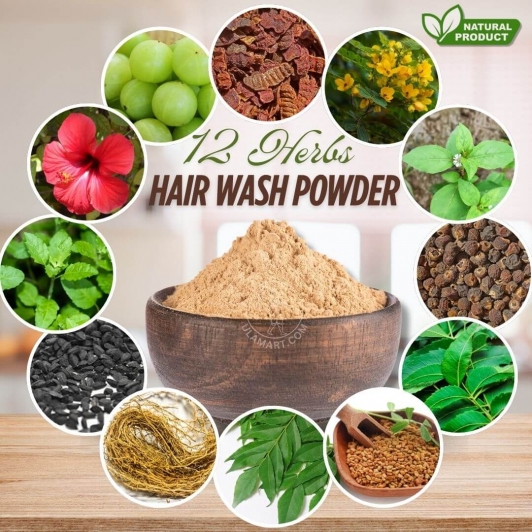 Homemade Shikakai Hair Wash Powder with 12 Natural Ingredients | Herbal & Chemical-Free Care