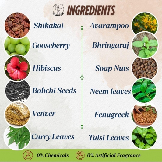 Homemade Shikakai Hair Wash Powder with 12 Natural Ingredients | Herbal & Chemical-Free Care