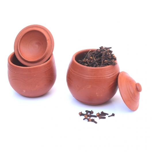 3 inch Clay Pot With Lid - Pack of 2| Dinnerware