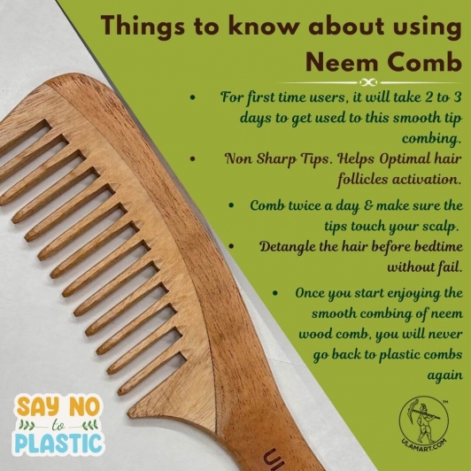 Natural Neem Wood Comb | Super Saver 2 Pieces Combo