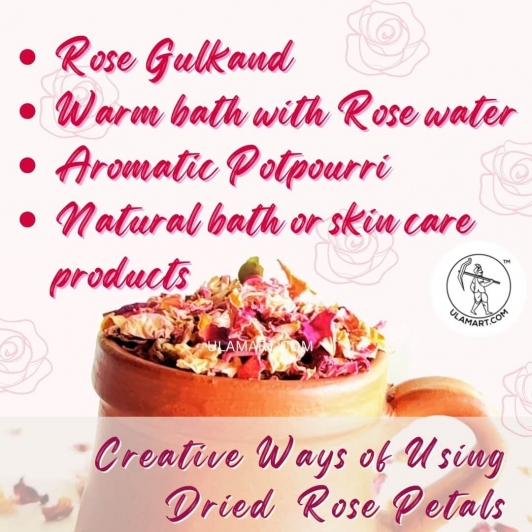 Dried Pink Rose Petals - Paneer Roja | Gulab Patti | Premium quality