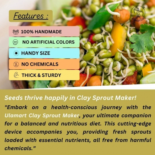 CLAY SPROUTING POT WITH LID | SPROUT MAKER | ECO-FRIENDLY