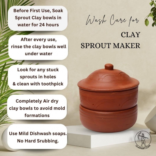 CLAY SPROUTING POT WITH LID | SPROUT MAKER | ECO-FRIENDLY