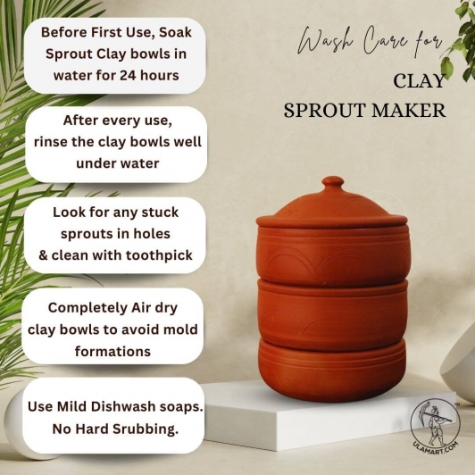 3 LAYER CLAY SPROUTING POT WITH LID  | SPROUT MAKER