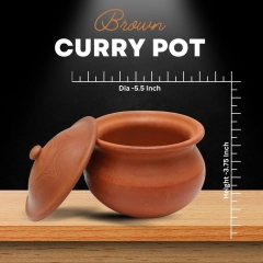 Clay Curry Pot for cooking - Colour Brown