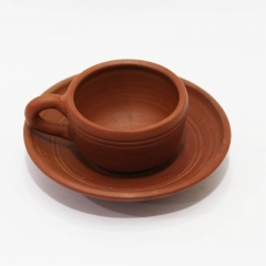 Clay cup and saucer - Pack of 2