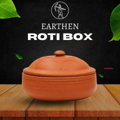 Clay Roti Box With Lid | Curry Pot | Storage Pot - 6.5 inches