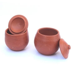 3 inch Clay Pot With Lid - Pack of 2| Dinnerware