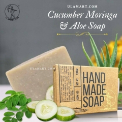 Cucumber, Moringa & Aloevera Soap | 3 Herbs in 1 | handmade
